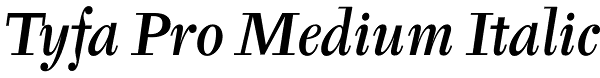 Tyfa Pro Medium Italic Font