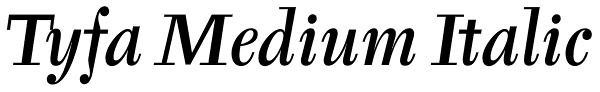 Tyfa Medium Italic Font