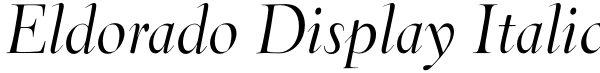 Eldorado Display Italic Font