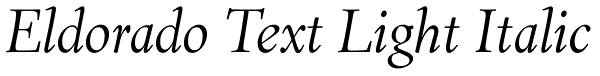 Eldorado Text Light Italic Font