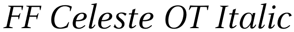 FF Celeste OT Italic Font