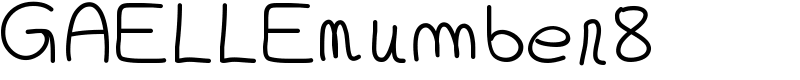 GAELLEnumber8 Font