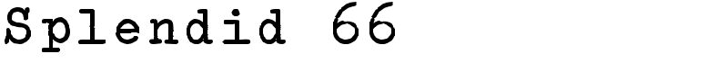 Splendid 66 Font