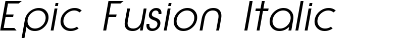 Epic Fusion Italic Font