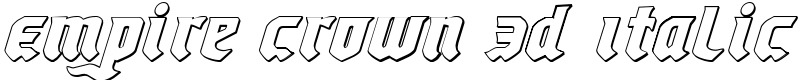 Empire Crown 3D Italic Font