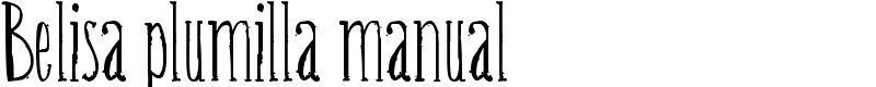 Belisa plumilla manual Font