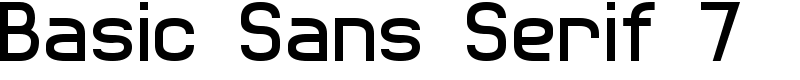 Basic Sans Serif 7 Font