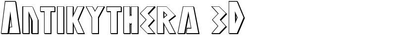 Antikythera 3D Font