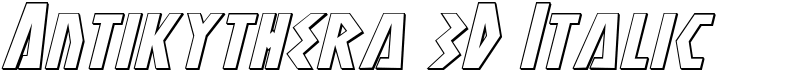 Antikythera 3D Italic Font