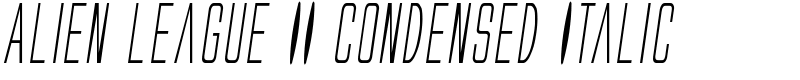 Alien League II Condensed Italic Font