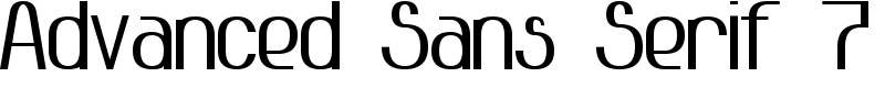 Advanced Sans Serif 7 Font