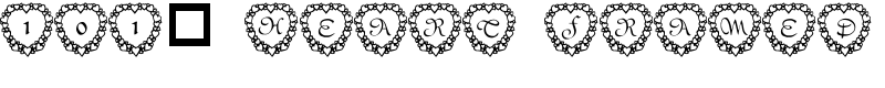 101! Heart Framed Font