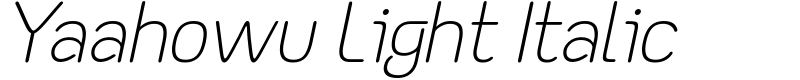 Yaahowu Light Italic Font