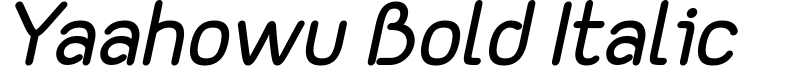 Yaahowu Bold Italic Font