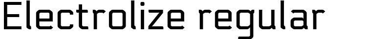 Electrolize regular Font