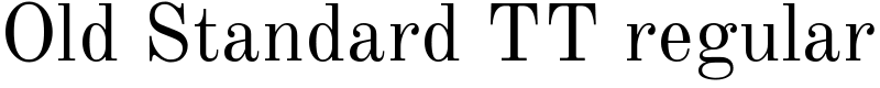 Old Standard TT regular Font