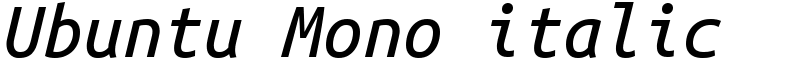 Ubuntu Mono italic Font