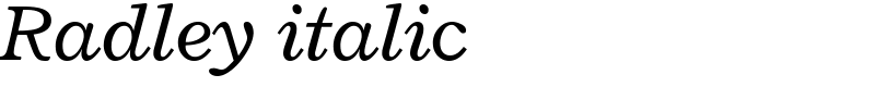 Radley italic Font