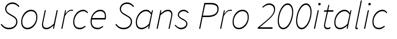 Source Sans Pro 200italic Font