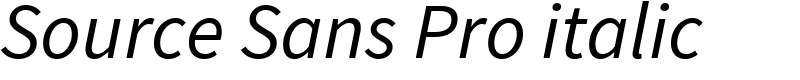 Source Sans Pro italic Font