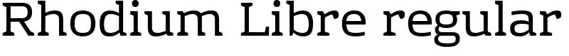 Rhodium Libre regular Font