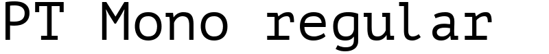 PT Mono regular Font