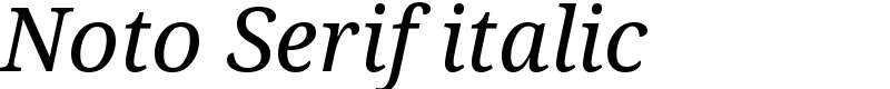 Noto Serif italic Font