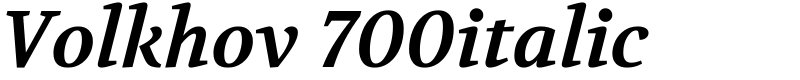 Volkhov 700italic Font