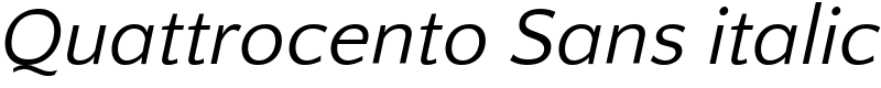 Quattrocento Sans italic Font