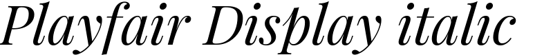 Playfair Display italic Font