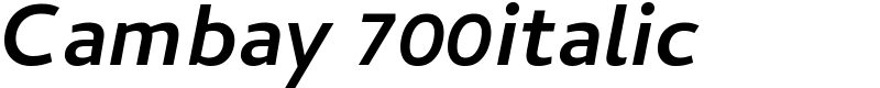 Cambay 700italic Font