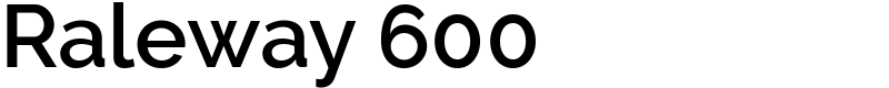 Raleway 600 Font