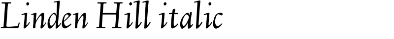 Linden Hill italic Font