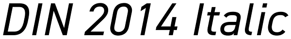 DIN 2014 Italic Font