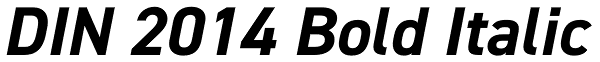 DIN 2014 Bold Italic Font