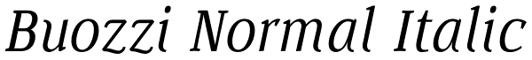 Buozzi Normal Italic Font