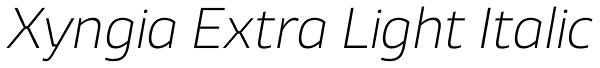 Xyngia Extra Light Italic Font