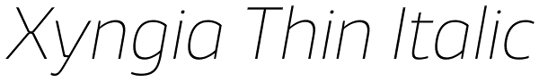 Xyngia Thin Italic Font