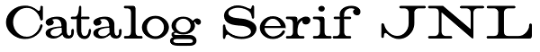 Catalog Serif JNL Font