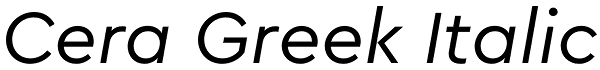 Cera Greek Italic Font