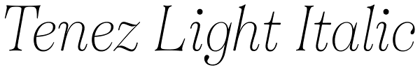 Tenez Light Italic Font