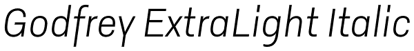 Godfrey ExtraLight Italic Font