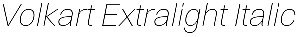 Volkart Extralight Italic Font