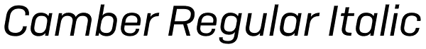 Camber Regular Italic Font