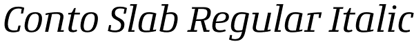 Conto Slab Regular Italic Font