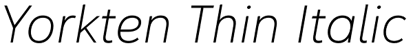 Yorkten Thin Italic Font