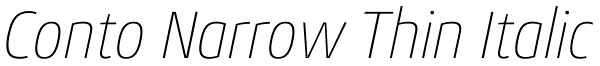 Conto Narrow Thin Italic Font