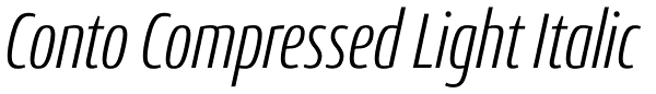 Conto Compressed Light Italic Font