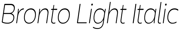 Bronto Light Italic Font