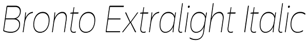 Bronto Extralight Italic Font